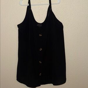 Black Button-Front Women's Tank Top